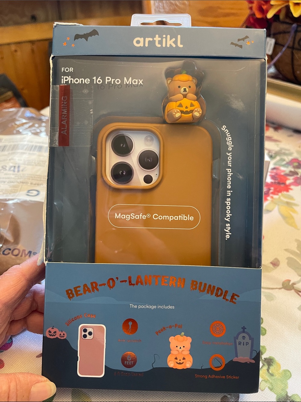 Bear-O'-Lantern MagSafe Compatible iPhone 16 Pro Max Case - Pumpkin Brown